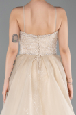 Long Beige Beaded Evening Dress ABU5730