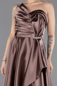 Copper Strapless Slit Long Satin Prom Dress ABU4561