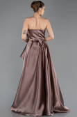 Copper Strapless Slit Long Satin Prom Dress ABU4561