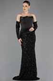 Long Black Scaly Evening Dress ABU5732