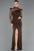 Long Brown Dantelle Evening Dress ABU5700