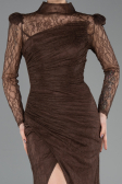 Long Brown Dantelle Evening Dress ABU5700