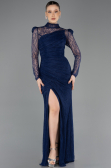 Long Navy Blue Dantelle Evening Dress ABU5700