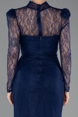 Long Navy Blue Dantelle Evening Dress ABU5700