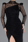 Long Black Dantelle Evening Dress ABU5700