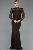 Long Brown Dantelle Evening Dress ABU5734
