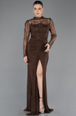 Long Brown Dantelle Evening Dress ABU5736