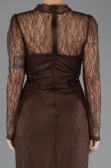Long Brown Dantelle Evening Dress ABU5736