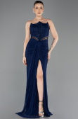 Long Navy Blue Dantelle Evening Dress ABU5736