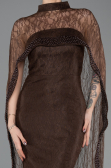 Long Brown Dantelle Evening Dress ABU5739