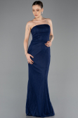 Long Navy Blue Dantelle Evening Dress ABU5739