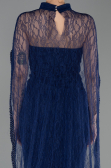 Long Navy Blue Dantelle Evening Dress ABU5739