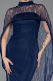 Long Navy Blue Dantelle Evening Dress ABU5739