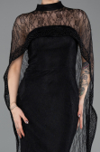 Long Black Dantelle Evening Dress ABU5739