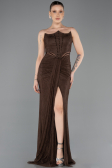 Long Brown Dantelle Evening Dress ABU5736