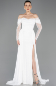 Long White Dantelle Evening Dress ABU5727