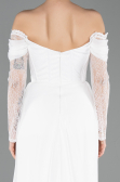 Long White Dantelle Evening Dress ABU5727