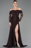 Long Brown Dantelle Evening Dress ABU5727