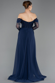 Long Navy Blue Dantelle Evening Dress ABU5727