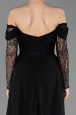 Long Black Dantelle Evening Dress ABU5727
