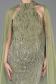 Long Olive Drab Beaded Mermaid Prom Dress ABU5741