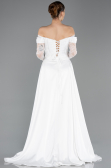 Long White Dantelle Evening Dress ABU5723