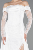 Long White Dantelle Evening Dress ABU5723