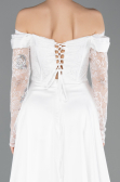 Long White Dantelle Evening Dress ABU5723