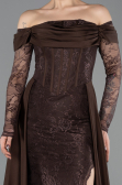 Long Brown Dantelle Evening Dress ABU5723