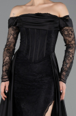 Long Black Dantelle Evening Dress ABU5723