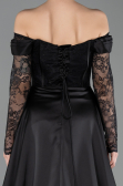 Long Black Dantelle Evening Dress ABU5723