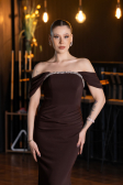 Long Brown Mermaid Evening Gown ABU5740