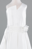 Short White Satin Girl Dress ABK2521