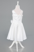 Short White Satin Girl Dress ABK2521