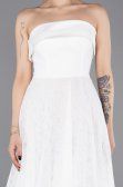 Midi White Dantelle Party Dress ABK2538