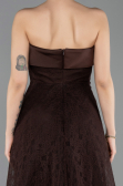 Midi Brown Dantelle Party Dress ABK2538