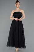 Midi Black Dantelle Party Dress ABK2538