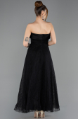 Midi Black Dantelle Party Dress ABK2538