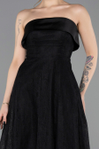 Midi Black Dantelle Party Dress ABK2538