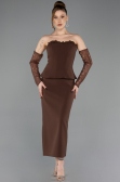 Midi Brown Cocktail Dress ABK2539