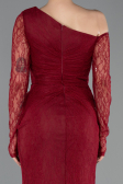Burgundy Long Dantelle Evening Dress ABU5618