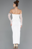 Midi White Cocktail Dress ABK2539