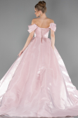 Long Powder Color Satin Haute Couture Dress ABU5749