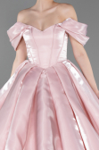 Long Powder Color Satin Haute Couture Dress ABU5749
