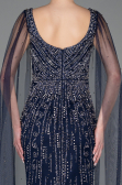 Long Navy Blue Stony Evening Dress ABU5751