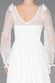Long White Dantelle Evening Dress ABU5797