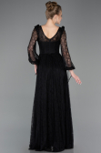 Long Black Dantelle Evening Dress ABU5797