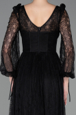 Long Black Dantelle Evening Dress ABU5797