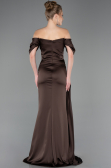 Long Brown Satin Mermaid Evening Gown ABU5765