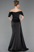 Long Black Satin Mermaid Evening Gown ABU5765